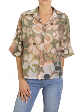 Camicia fantasia floreale manica corta